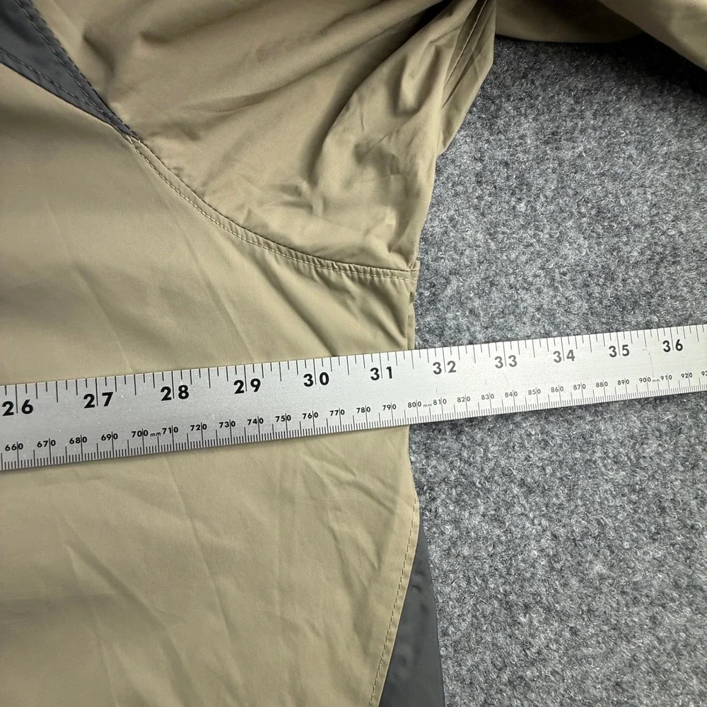 Columbia Mens 3X Windbreaker Jacket Tan Gray Hooded Full Zip Mesh Lined 0441